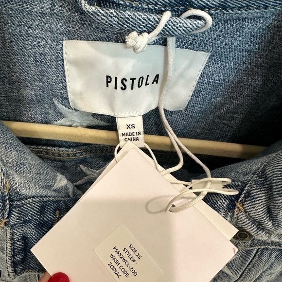 BNWT Pistola Star Embroidery Cropped Denim Jacket, XS - Picture 2 of 4